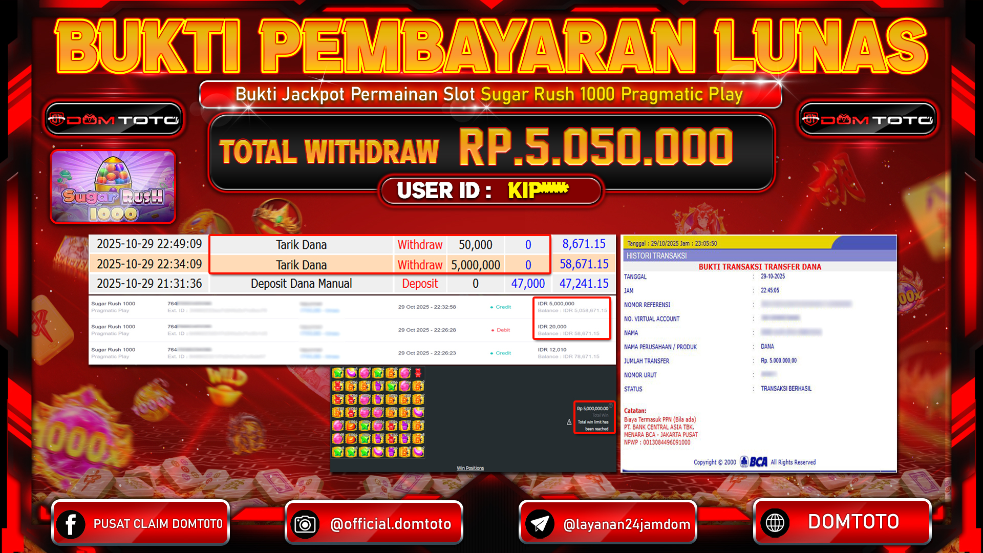 JACKPOT Slot Sugar Rush 1000 Pragmatic Play 29 OKTOBER 2025